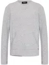 Dsquared2 Wool And Cashmere Crew-neck Sweater With Kangaroo Pocket In Grey