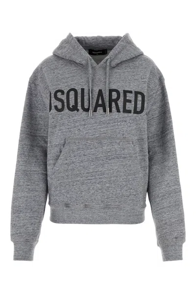 DSQUARED2 MELANGE GREY COTTON SWEATSHIRT