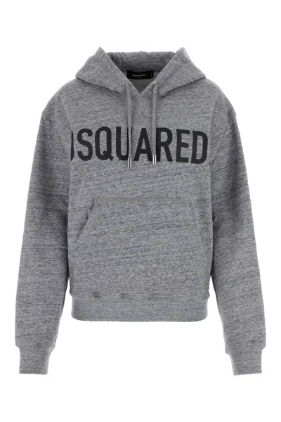 DSQUARED2 DSQUARED2 MELANGE GREY COTTON SWEATSHIRT