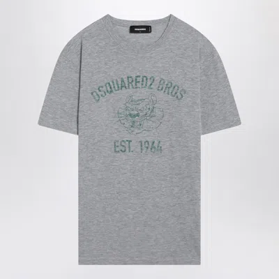 DSQUARED2 DSQUARED2 MÉLANGE T-SHIRT WITH LOGO PRINT
