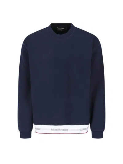 Dsquared2 Blue Crewneck Cotton Sweatshirt