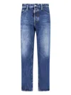 Dsquared2 Straight Leg Jeans With Medium Blue Wash In Blue
