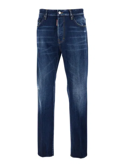 DSQUARED2 DSQUARED2 MEN '642' BLUE JEANS WITH LOGO PATCH ON THE REAR IN DENIM MAN