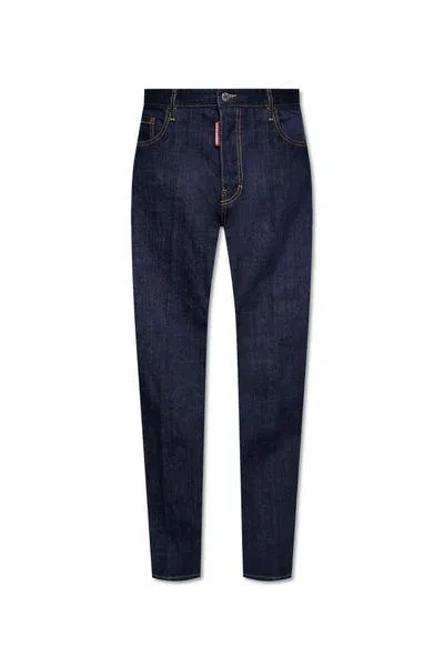 Dsquared2 Straight-leg Cotton Denim Jeans With Logo Detail In Animal Print
