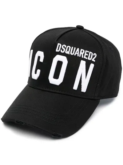 Dsquared2 Men's Bcm041205c00001 D2 Icon Cap In Black,white