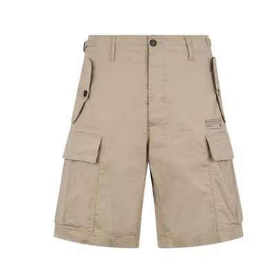 Dsquared2 Beige Cotton Shorts In Nude