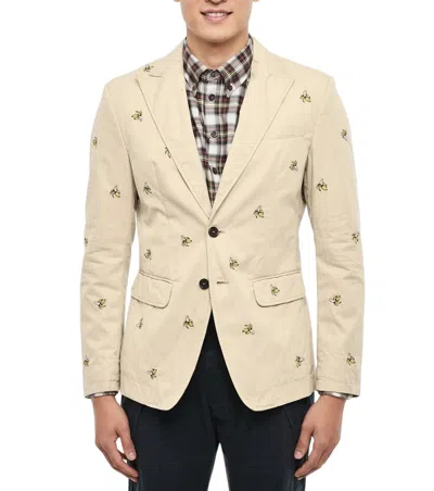 Dsquared2 Beige Peaked Lapel Jacket In Neutral