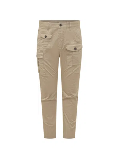 DSQUARED2 MEN BEIGE TAPERED CARGO PANTS