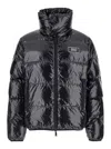 Dsquared2 Men Black Down Jacket With Logo Patch On The Front In Tech Fabric Man In Black