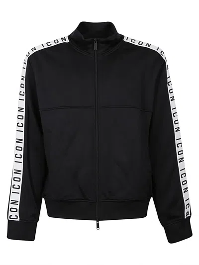 Dsquared2 Men's Black Icon-print Zippered Sweatshirt For Fw23