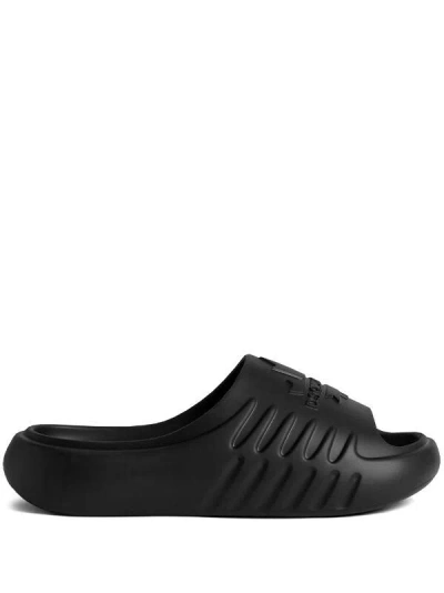 Dsquared2 Men's Black Logo-embossed Slip-on Slide Sandals For Ss24