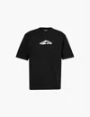 DSQUARED2 MENS BLACK NEW ICON LOGO-PRINT REGULAR-FIT COTTON-JERSEY T-SHIRT