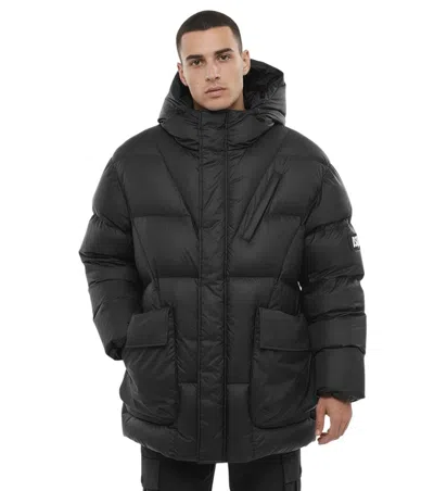 Dsquared2 Black Quilted Hooded Jacket