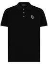 DSQUARED2 MEN'S BLACK SHORT-SLEEVED POLO SHIRT WITH LOGO EMBROIDERED