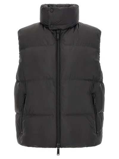 Dsquared2 Men Black Sleeveless Down Jacket In Gray