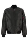 Dsquared2 Leather Jacket Front Pockets Ribbed Cuffs In Black