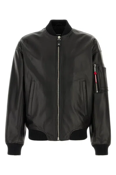 DSQUARED2 MEN BLACK SOLID REGULAR JACKET