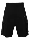 Dsquared2 Pleated Virgin Wool Cargo Shorts In Blackwhite