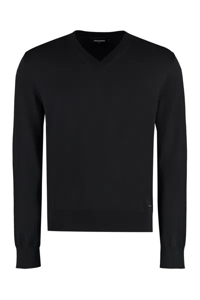 Dsquared2 Men's Black V-neck Sweater