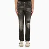 Dsquared2 Black Washed Jeans With Denim Wears In Black