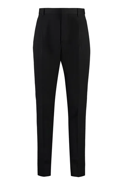 Dsquared2 Men's Black Wool Trousers: Two-buttoned Back Welt Pockets, Two Side Pockets