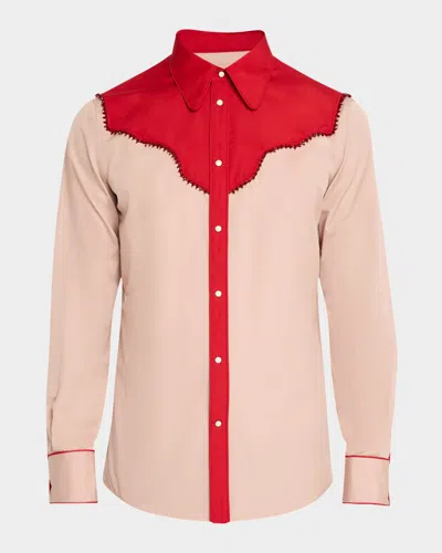 Dsquared2 Men's Bloody Drops Western Shirt In Red