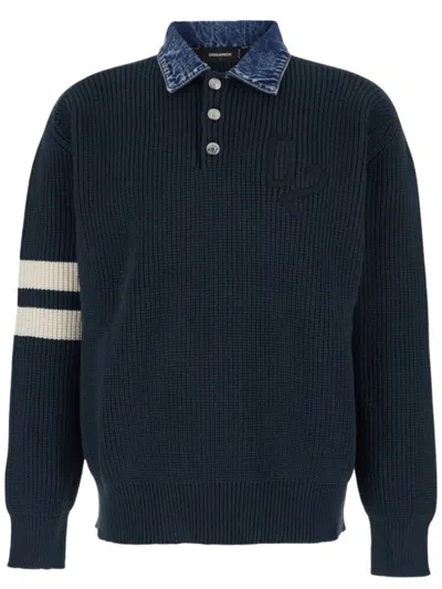 Dsquared2 Men Blue Cotton Sweatshirt