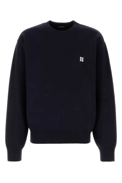 DSQUARED2 MEN BLUE CREW NECK SWEATER
