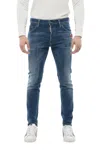 Dsquared2 Denim Jeans Belt Loops Contrast Stitching Pockets In Blue