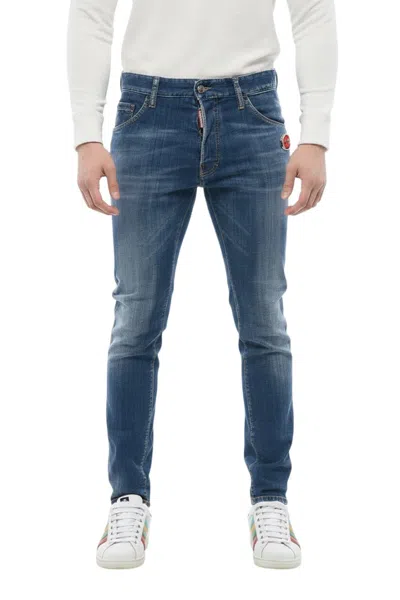 DSQUARED2 MEN BLUE MID RISE JEANS