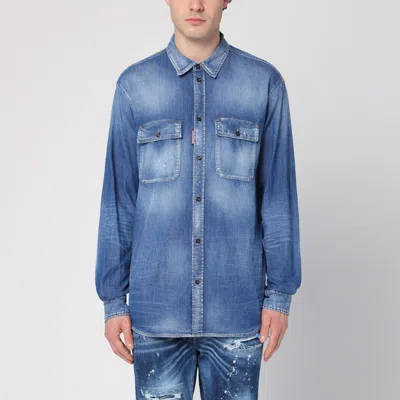 Dsquared2 Men's Blue Washed Blue Shirt