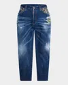 Dsquared2 Men's Bro Distressed Studs Jeans In Blue