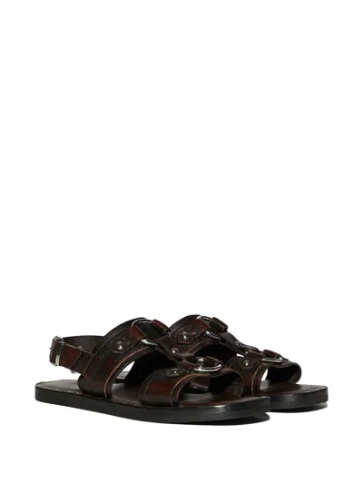 Dsquared2 Harley-inspired Flat Sandals For Men In Brown