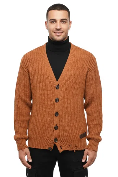 Dsquared2 Men Brown V Neck Cardigan