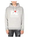 Dsquared2 Camo Patch Anorak Sweatshirt With Drawstring Hood In Grey