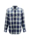 Dsquared2 Checked Pattern Shirt With Pockets And Collar In Blue