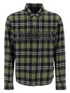 Dsquared2 Checked Overshirt With Embossed Logo In Green
