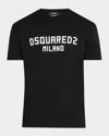 Dsquared2 Black Crewneck T-shirt With Logo Lettering On The Front In Black