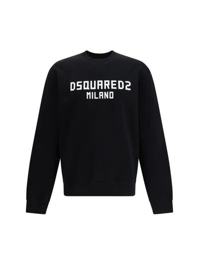 Dsquared2 Long-sleeve Black Sweatshirt With Bold Logo