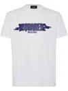 Dsquared2 White Crewneck T-shirt With Logo Print On The Front In Cotton Man In Multicolor
