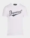 Dsquared2 White T-shirt With Logo Print On The Front In Cotton Man In White