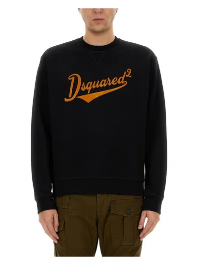 DSQUARED2 MEN'S COOL FIT VELVET LOGO SWEATSHIRT
