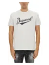 Dsquared2 White T-shirt With Logo Print On The Front In Cotton Man In White