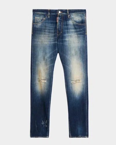 Dsquared2 Men's Cool Guy Slim Faded Denim Jeans In Blue