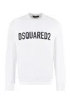 Dsquared2 Ribbed Crew-neck Cotton Sweatshirt With Long Sleeves In White