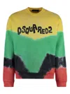 Dsquared2 Tie-dye Crew-neck Sweatshirt With Logo Print In Yellow