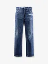 Dsquared2 Distressed Whiskered Jeans In Blue