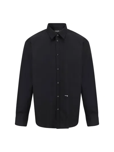 Dsquared2 Men Cotton Shirt In Black