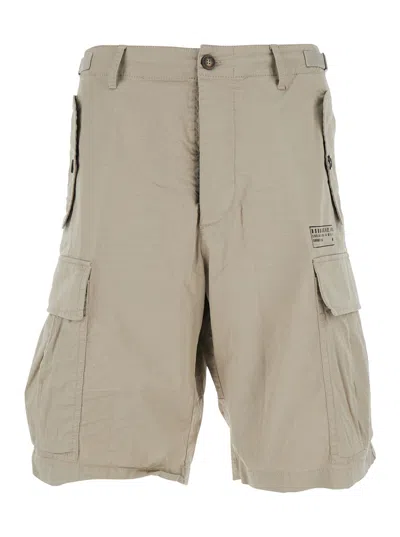 Dsquared2 Men's Cotton Stretch Bermuda Shorts With Four Patch Pockets And Wide Leg In Multi