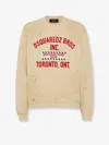 Dsquared2 Men Cotton Sweatshirt With Distressed Effect In Gold